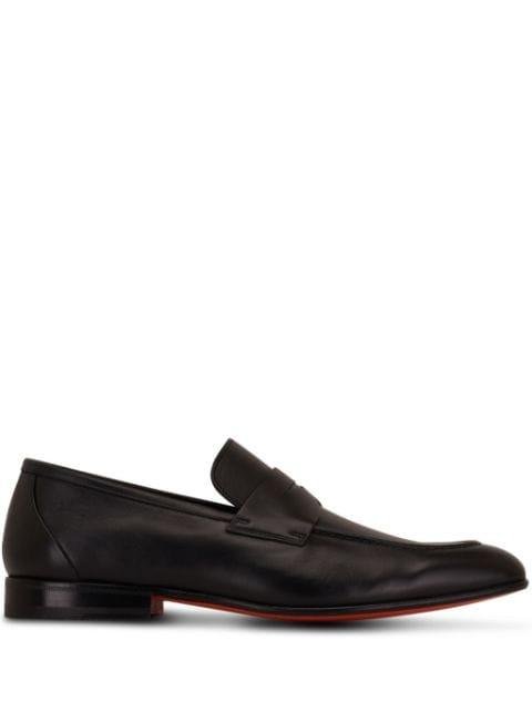 leather penny loafers by SANTONI