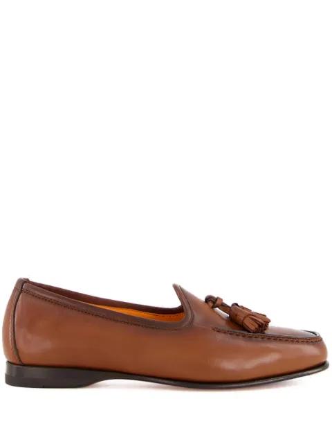 leather tassel loafers by SANTONI