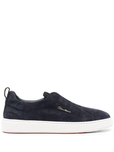 logo-lettering suede sneakers by SANTONI