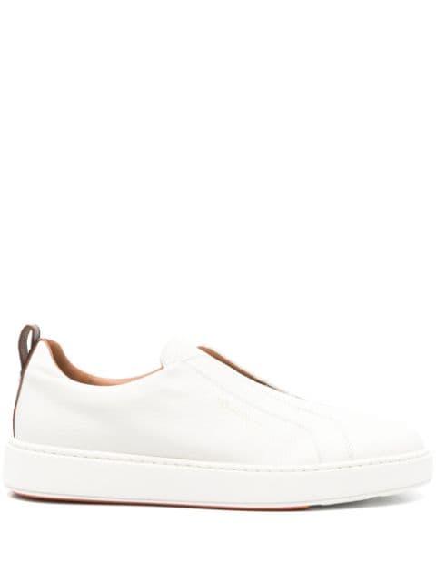 logo-print leather sneakers by SANTONI
