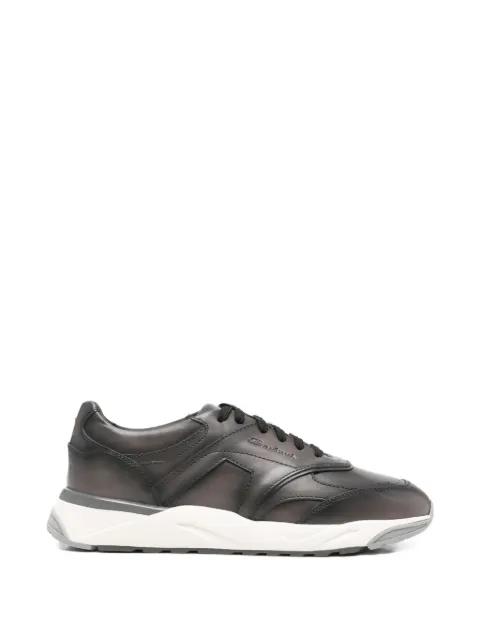 panelled leather sneakers by SANTONI