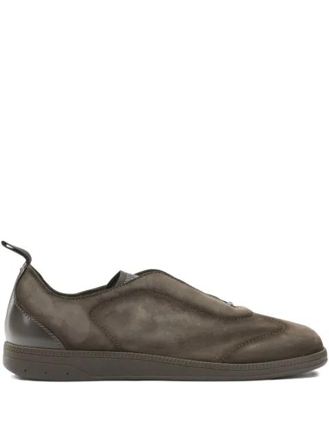 panelled leather sneakers by SANTONI