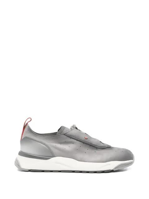 perforated-details leather sneakers by SANTONI