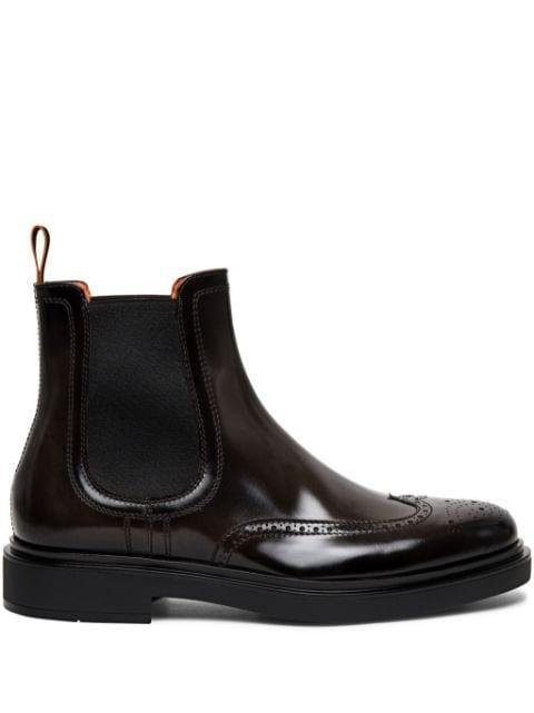 perforated leather Chelsea boots by SANTONI