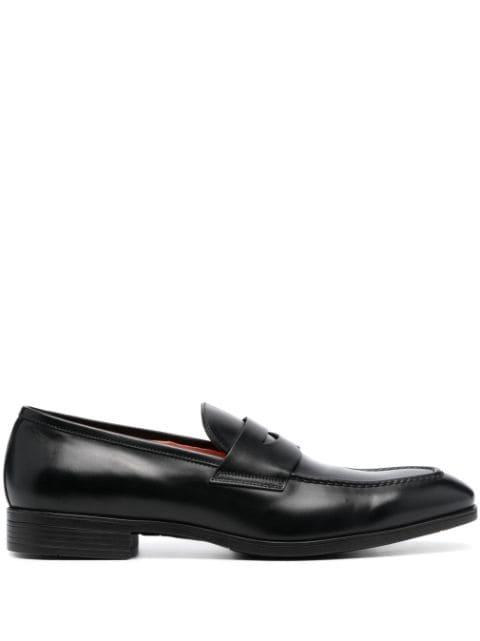 polished leather penny loafers by SANTONI