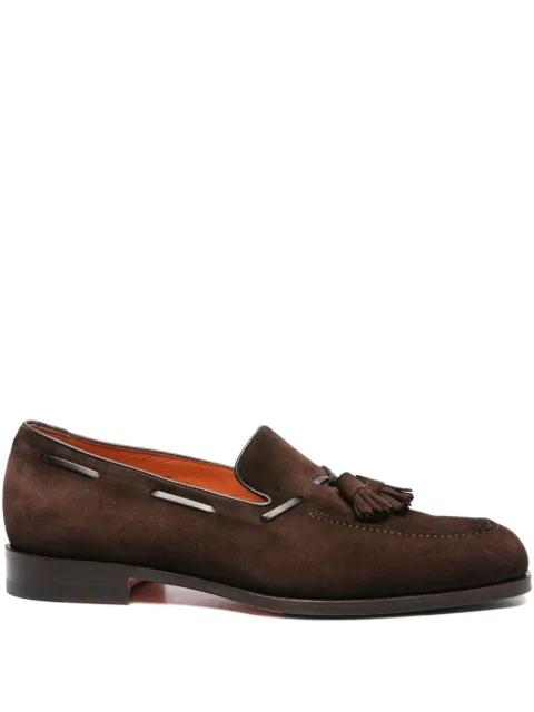 tassel-detail suede loafers by SANTONI