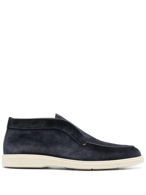 tonal-stitching leather loafers by SANTONI