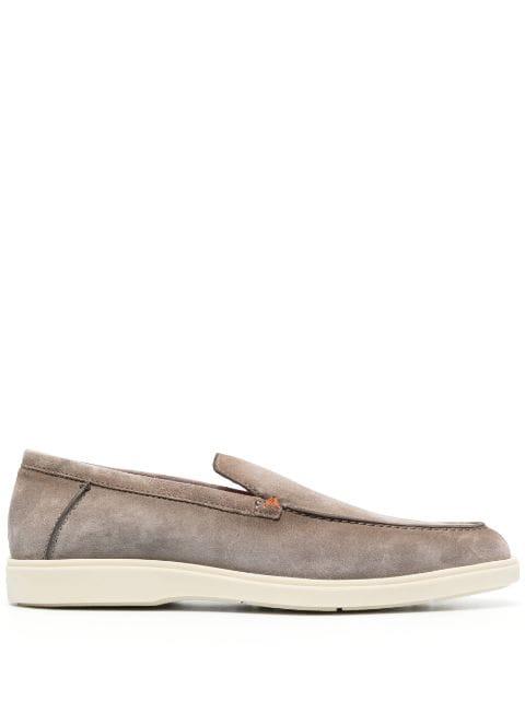 tonal-stitching leather loafers by SANTONI