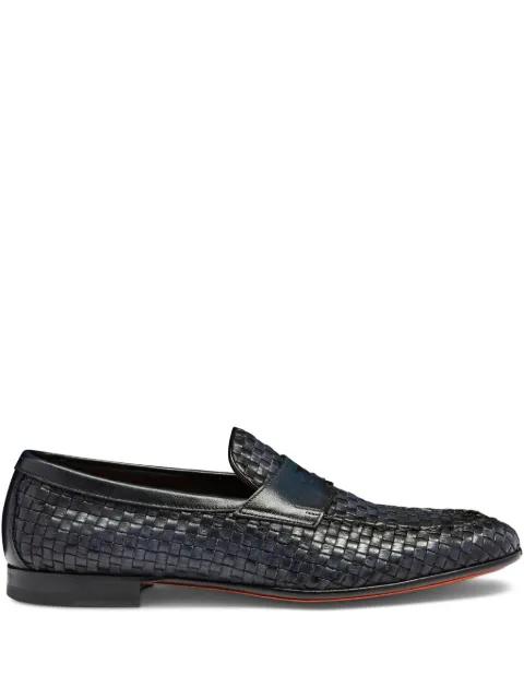 woven leather loafers by SANTONI