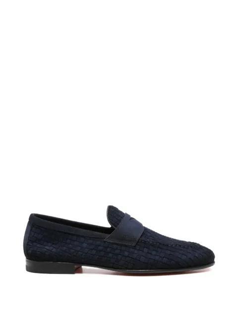 woven-strap leather loafers by SANTONI