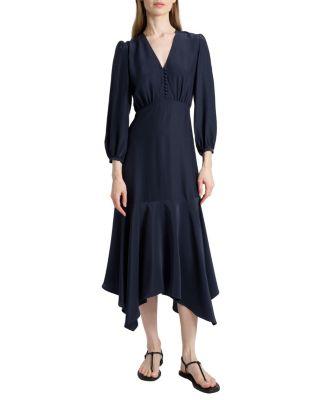 Carina Silk Midi Handkerchief Dress by SANTORELLI