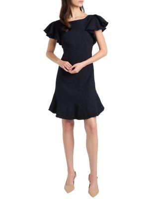 Deste Sheath Dress in Luxury Tonal Tweed by SANTORELLI