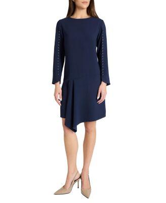 Essie Shift Dress with Grommet Detail in Soft Crepe by SANTORELLI