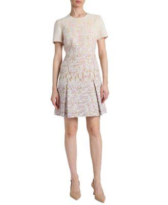 Indira Short Sleeve A-Line Dress in Ombre Jacquard by SANTORELLI