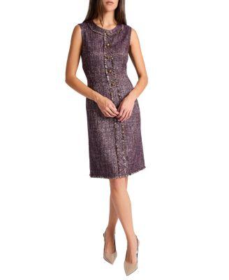 Laura Sleeveless Sheath Dress in Lightweight Tweed by SANTORELLI