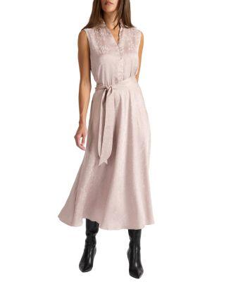 Nirva Sleeveless Dress in Tonal Floral Jacquard by SANTORELLI