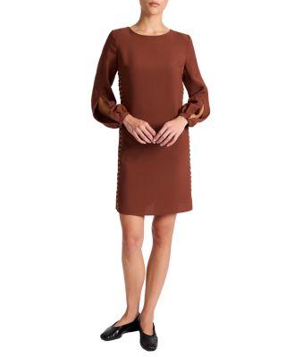 Pauli Shift with Grommet Detail in Satin Back Crepe Dress by SANTORELLI