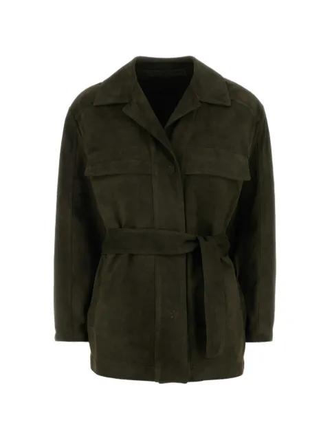 belted suede jacket by SANTORO