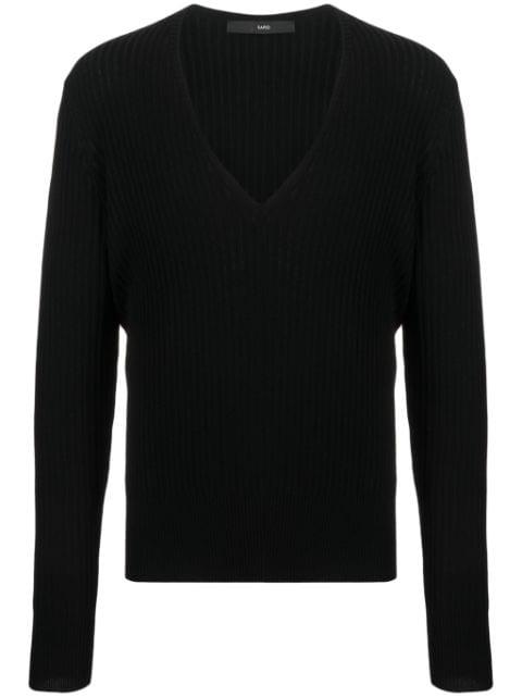 V-neck virgin wool jumper by SAPIO