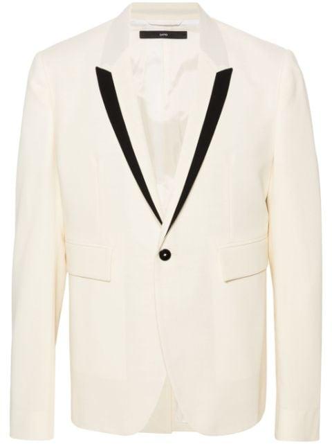 contrasting-trim single-breasted blazer by SAPIO
