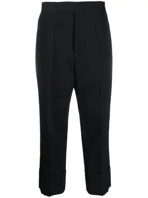 cropped leg wool trousers by SAPIO