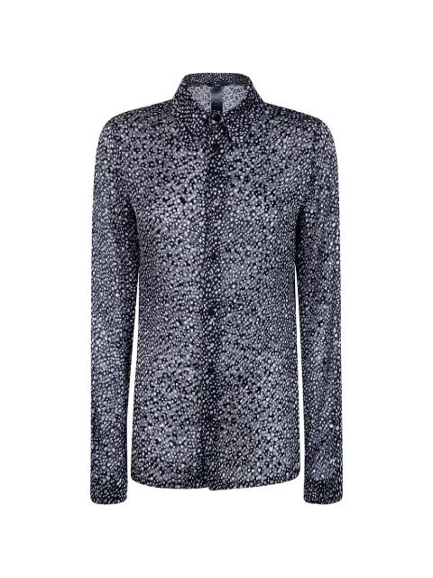 devoré graphic-pattern shirt by SAPIO