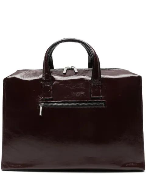 leather top-handle tote bag by SAPIO