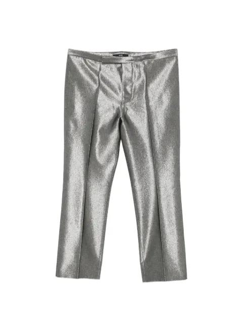 metallic-effect pressed-crease trousers by SAPIO