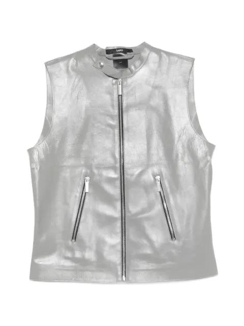 metallic-finish sleeveless gilet by SAPIO