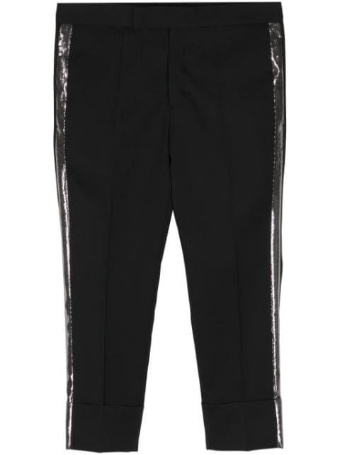 pressed-crease wool tapered trousers by SAPIO