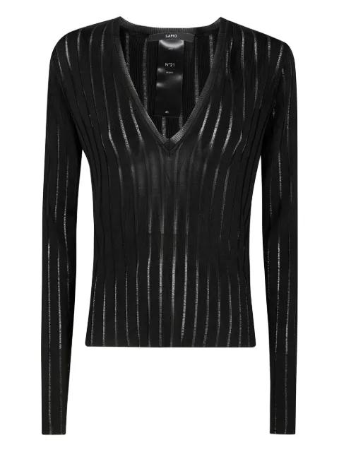 ribbed V-neck sweater by SAPIO