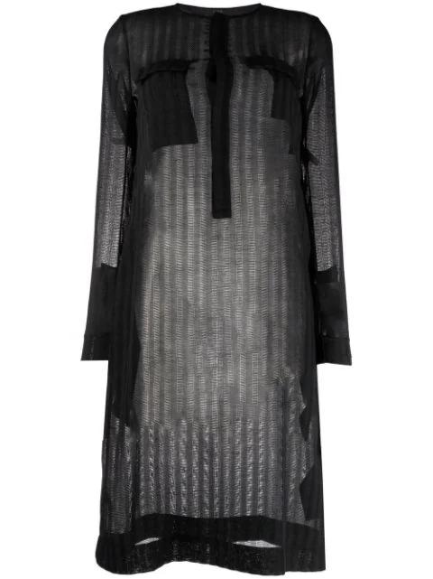 striped sheer oversized T-shirt by SAPIO