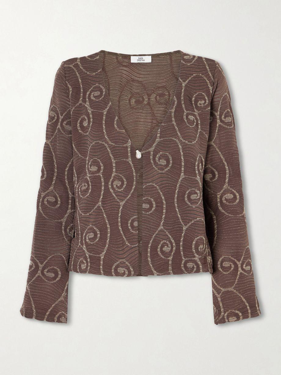 Arerna textured metallic knitted cardigan by SARA CRISTINA