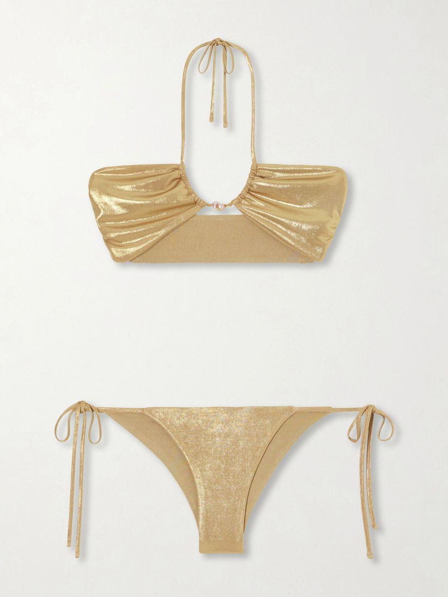 Bahia pearl-embellished bikini by SARA CRISTINA