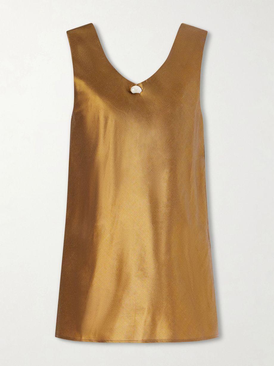 Dune pearl-embellished silk-shantung mini dress by SARA CRISTINA