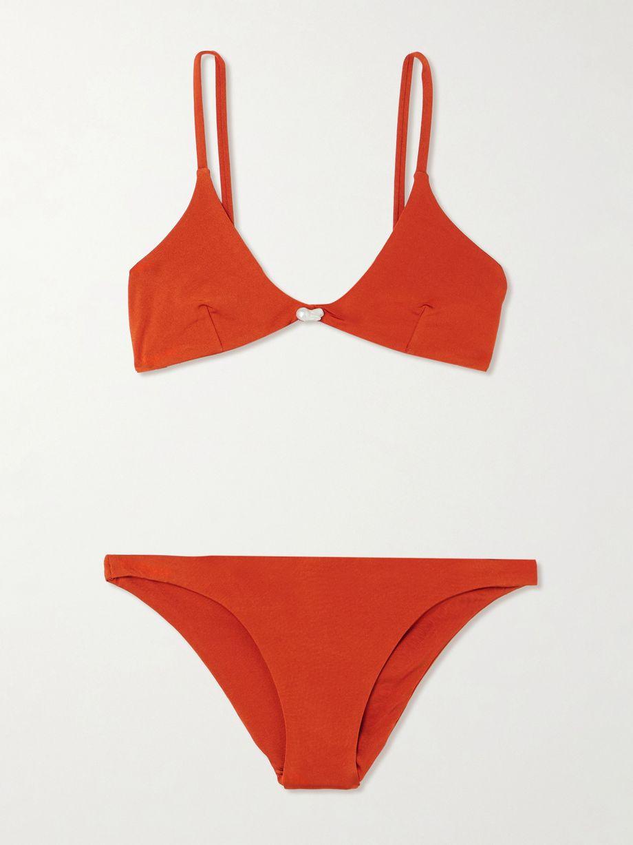 Luna pearl-embellished bikini by SARA CRISTINA