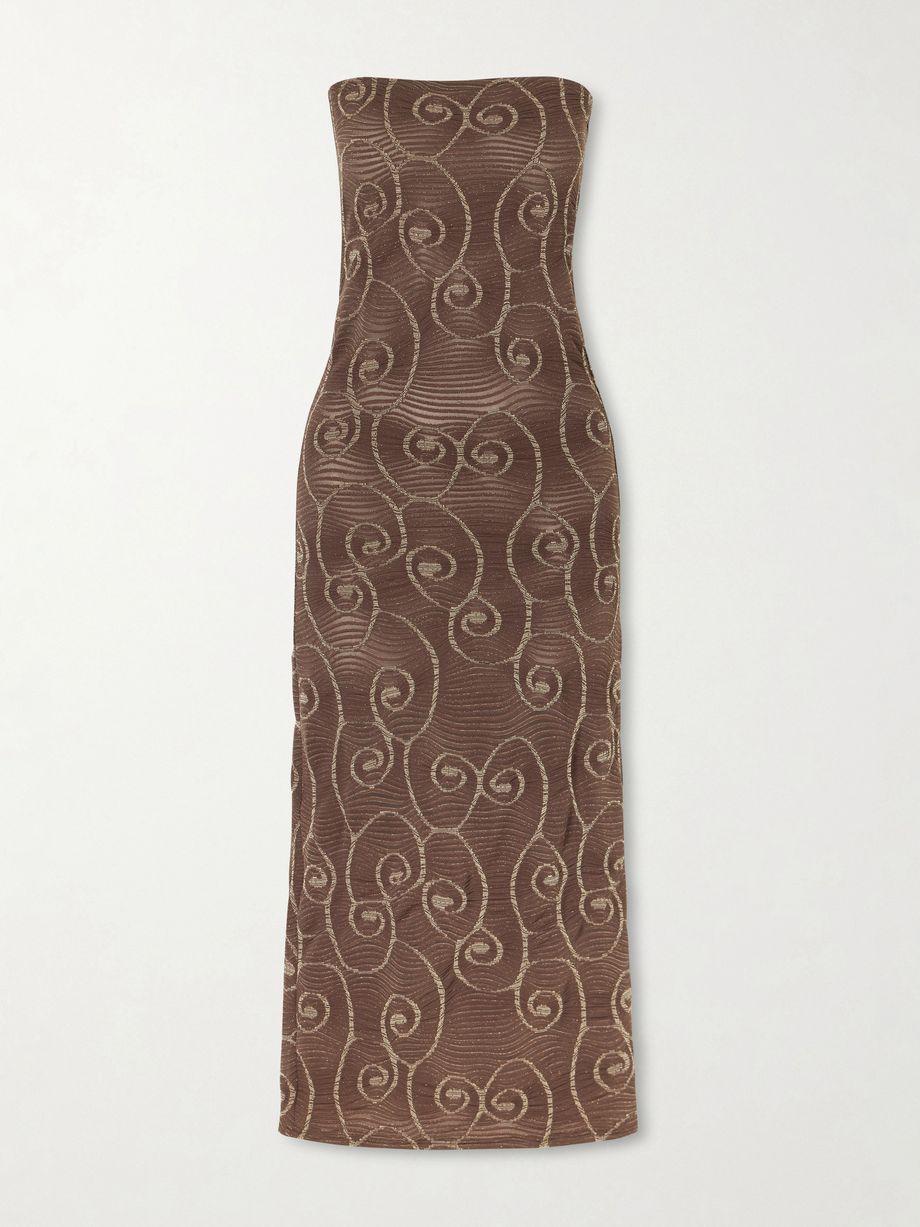 Metallic jacquard-knit midi dress by SARA CRISTINA