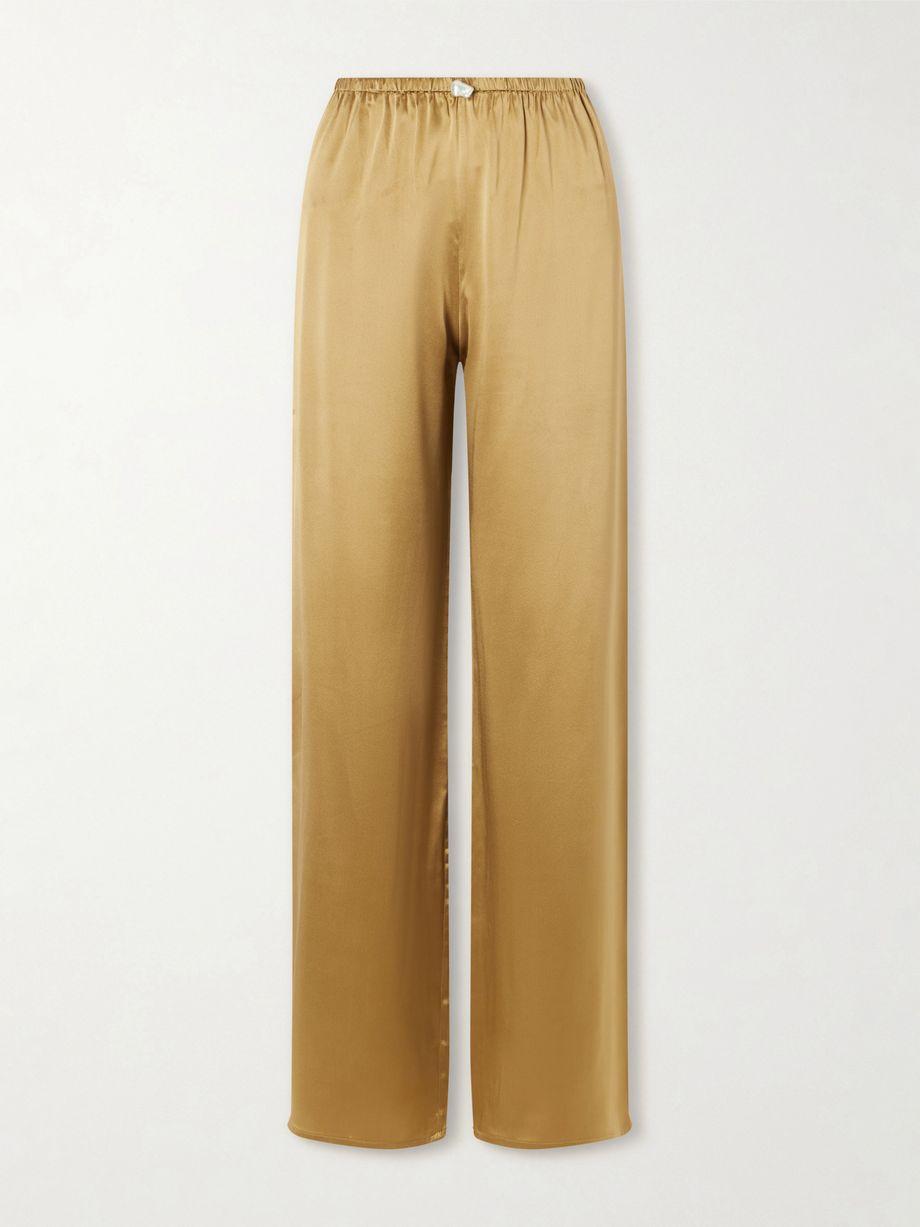 Playa silk-satin straight-leg pants by SARA CRISTINA