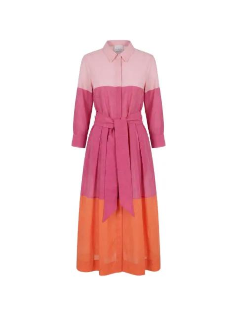 Mariaedna90 colour-block belted midi dress by SARA ROKA