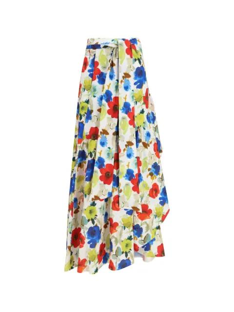 Marzia ruffled floral-print skirt by SARA ROKA