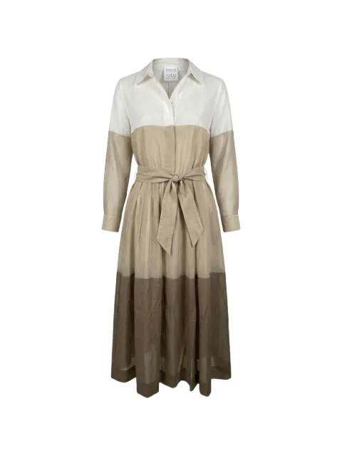 colourblock belted midi dress by SARA ROKA