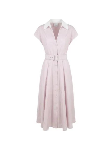 midi Cheri front-buttons belted dress by SARA ROKA
