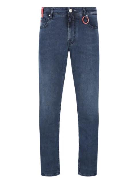 ring-detail jeans by SARTORIA TRAMAROSSA
