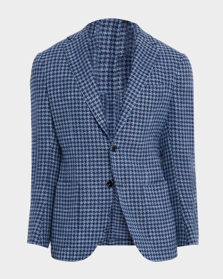 Men's Wool and Silk Houndstooth Sport Coat by SARTORIO Men's Wool and Silk Houndstooth Sport Coat by SARTORIO