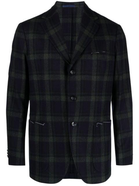 plaid-check virgin wool blazer by SARTORIO NAPOLI