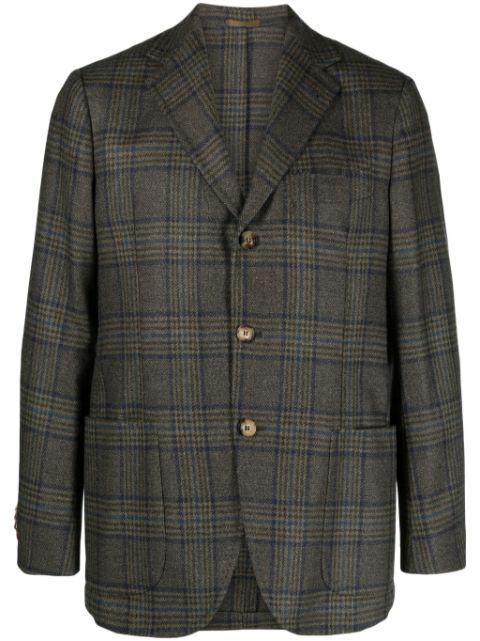 plaid-check wool blend blazer by SARTORIO NAPOLI