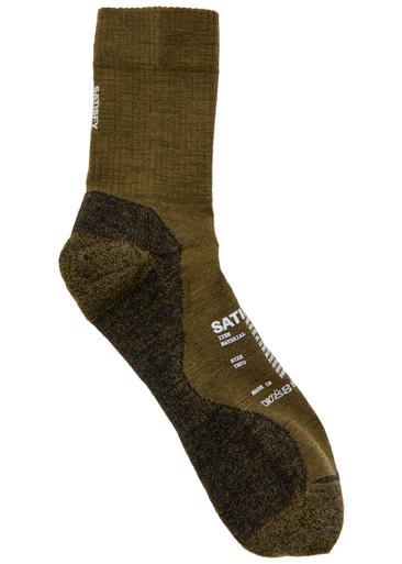 Melange-knit merino-blend socks by SATISFY