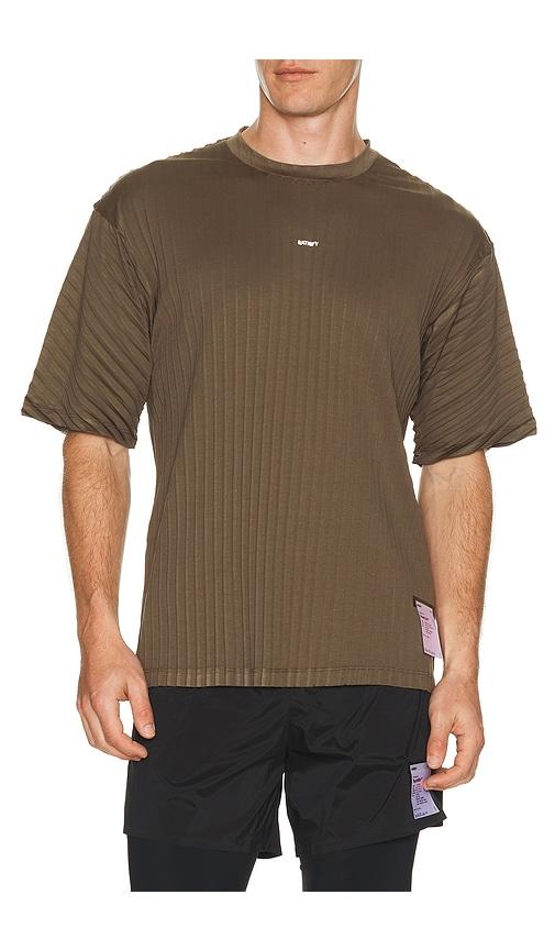 Satisfy Auralite Pleated T-Shirt in Brown by SATISFY