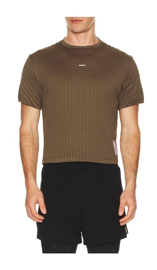 Satisfy Auralite Pleated Tee Shirt in Brown by SATISFY