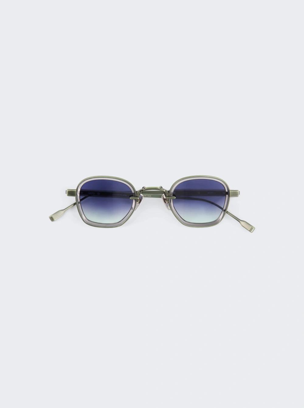 Rigel Sunglasses Matte Green And Grey Crystal  | The Webster by SATO